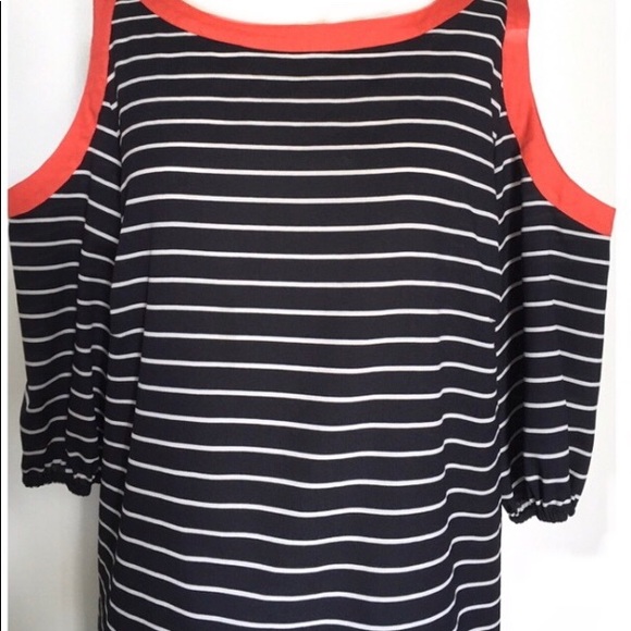 Miss Sixty Navy & White Cold Shoulder Dress - Picture 3 of 3